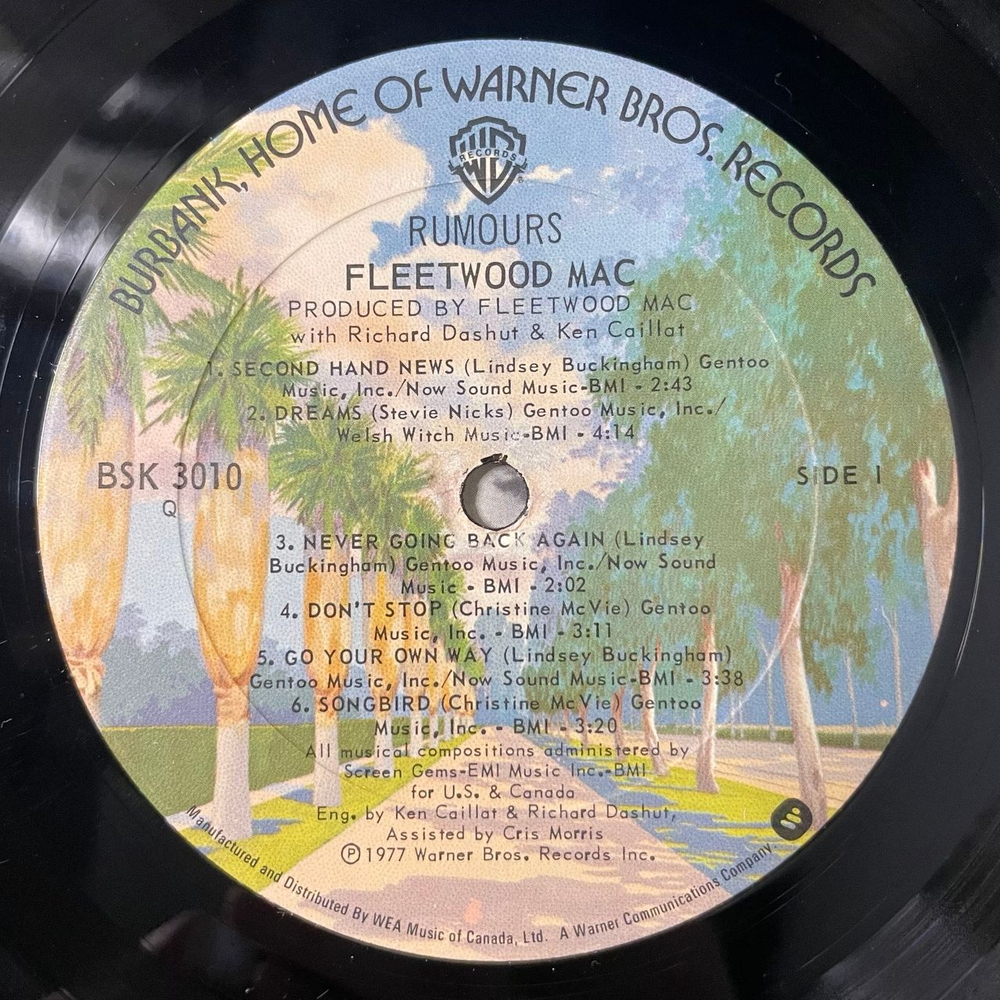 Винтажная виниловая пластинка LP Fleetwood Mac Rumours (Канада 1977)
