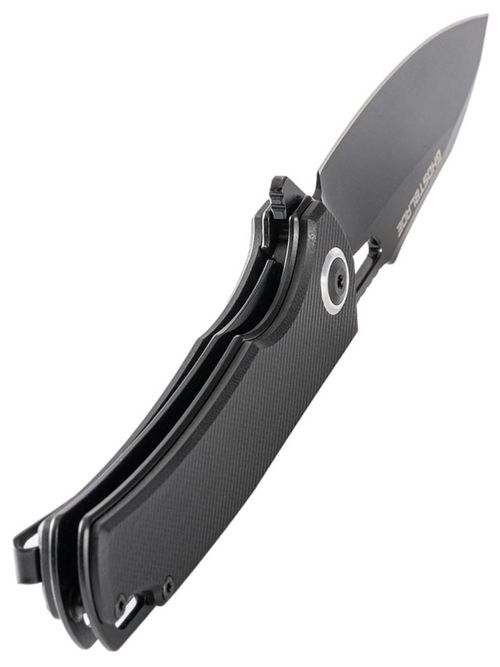 Нож складной GhostBlade Polter, сталь D2, 58-62 HRC, Spear-point, рукоять G10 чёрная, замок Liner lock, флиппер, 107 г