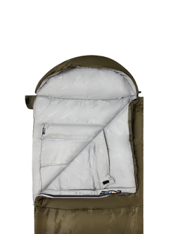 Спальный мешок Naturehike U350S с капюшоном, хаки (NH20MSD07), молния справа