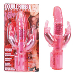 Вибратор для тройной стимуляции "Double Rabbit Pleasures" (Цвет: розовый)