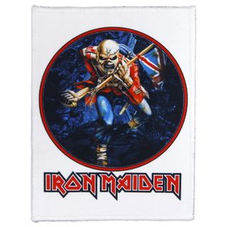 Нашивка Iron Maiden The Trooper белая (065)