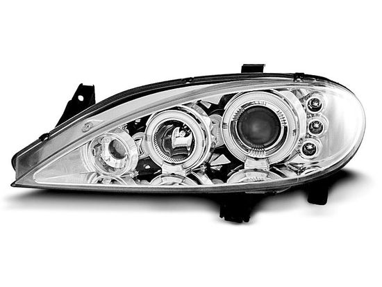 Передние фары Renault Megane 1 angel eyes chrome