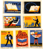 Набор спичечных этикеток - Книга лучший друг - 7 штук - 1962 год - Фабрика Стартас Каунас