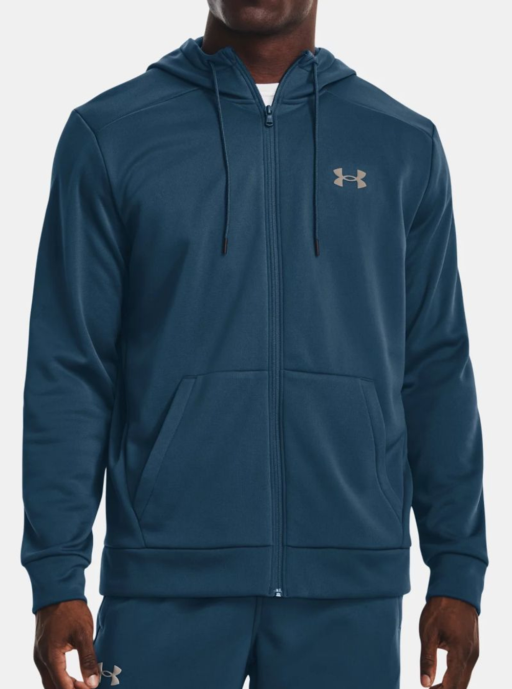 Мужская теннисная толстовка Under Armour Men's Armour Fleece Full-Zip - petrol blue/pewter