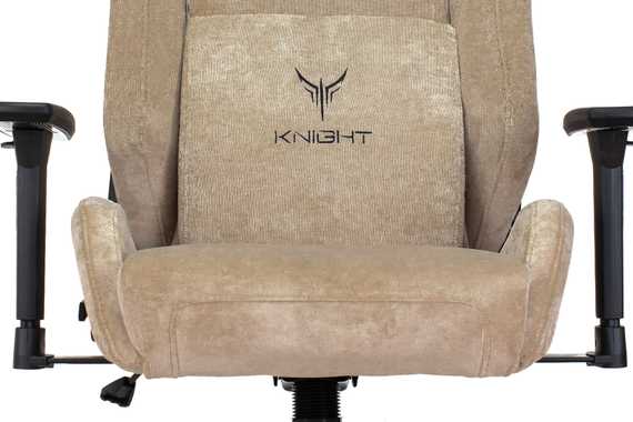 Кресло игровое Knight N1 Fabric бежевый Light-21 с подголов. крестов. металл