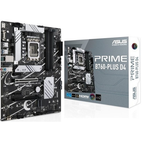 Материнская плата ASUS PRIME B760-PLUS D4 (LGA1700/B760/4xDDR4/2xPCI-Ex16/3xM.2/SB7.1/GLAN/Wi-Fi/BT/DP/HDMI/VGA/ATX)