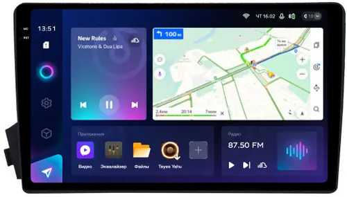 Магнитола для SsangYong Actyon 1 2005-2010, Kyron, Actyon Sports 2006-2016 - Teyes CC3-2K QLed Android 10, Быстрая, SIM-слот, CarPlay