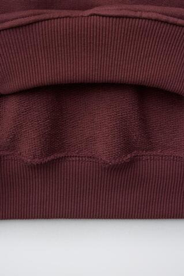 ZARA ТОЛСТОВКА С ВЫШИВКОЙ «ФЕРМА», БОРДОВЫЙ