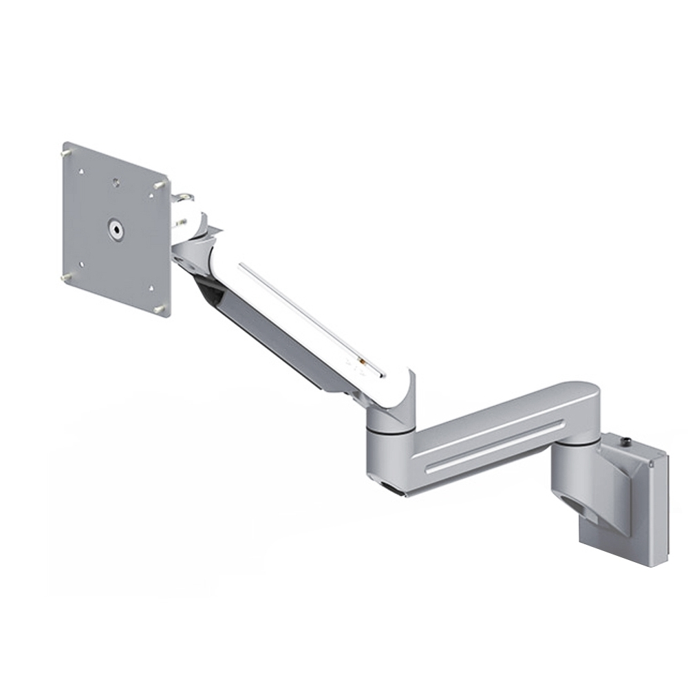 ErgoFount DFS-102WSlat Крепление на перегородку для монитора диагональю до 24'' с двухколенным вылетом и газово-пружинным амортизатором. Цвет - серебристый