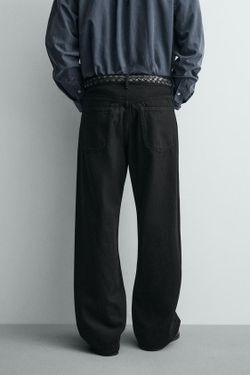 ZARA ДЖИНСЫ СВОБОДНОГО КРОЯ, ЧЕРНЫЙ