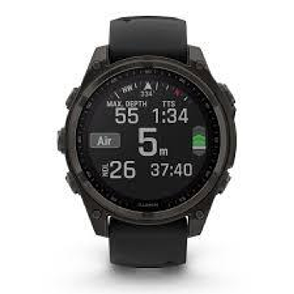 Смарт-часы Garmin Fenix 8 Solar 47мм Sapphire Carbon Gray DLC Titanium, черный ремешок, 010-02906-11