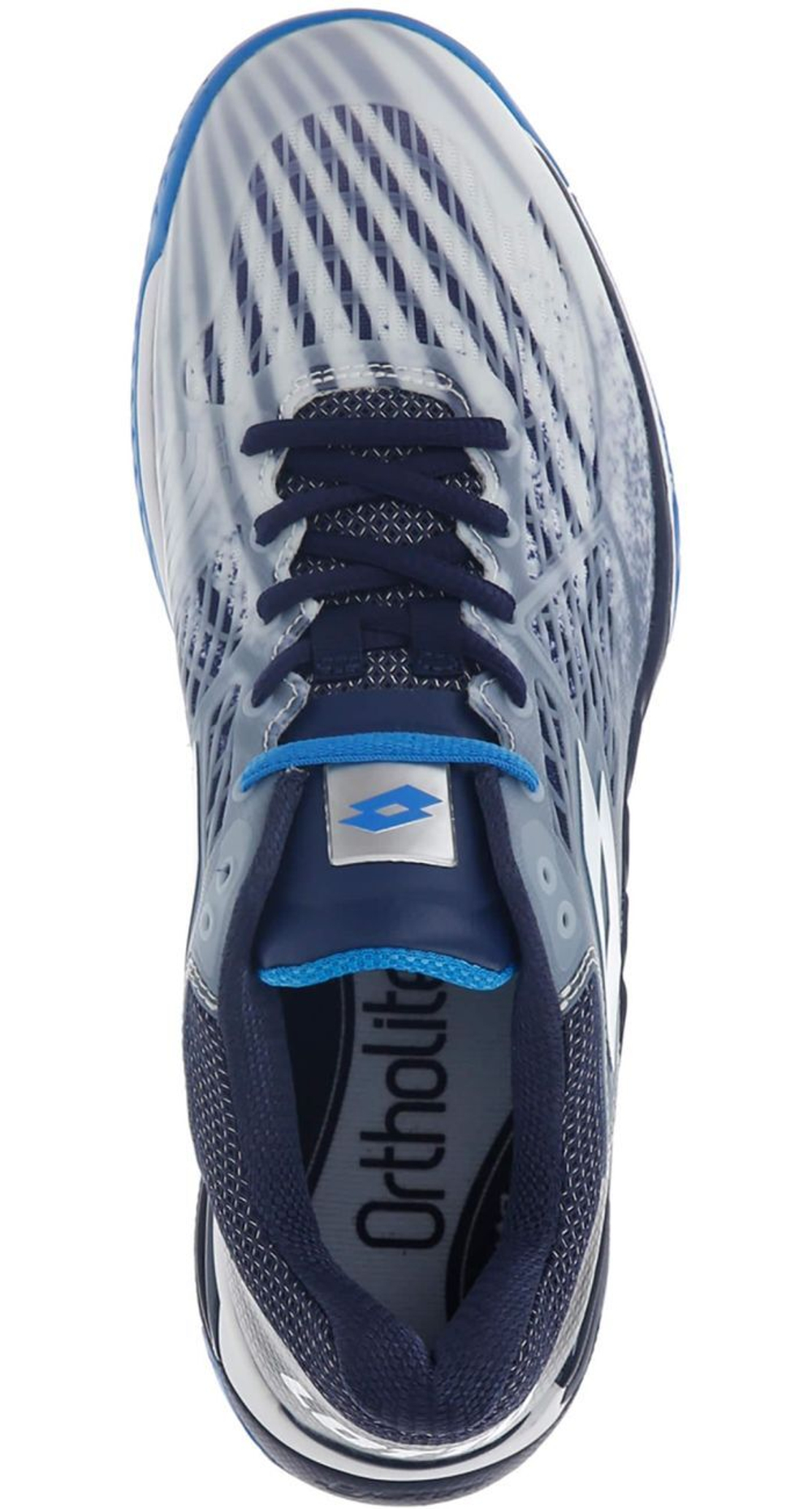 Мужские кроссовки теннисные Lotto Mirage 100 Speed - all white/diva blue/navy blue