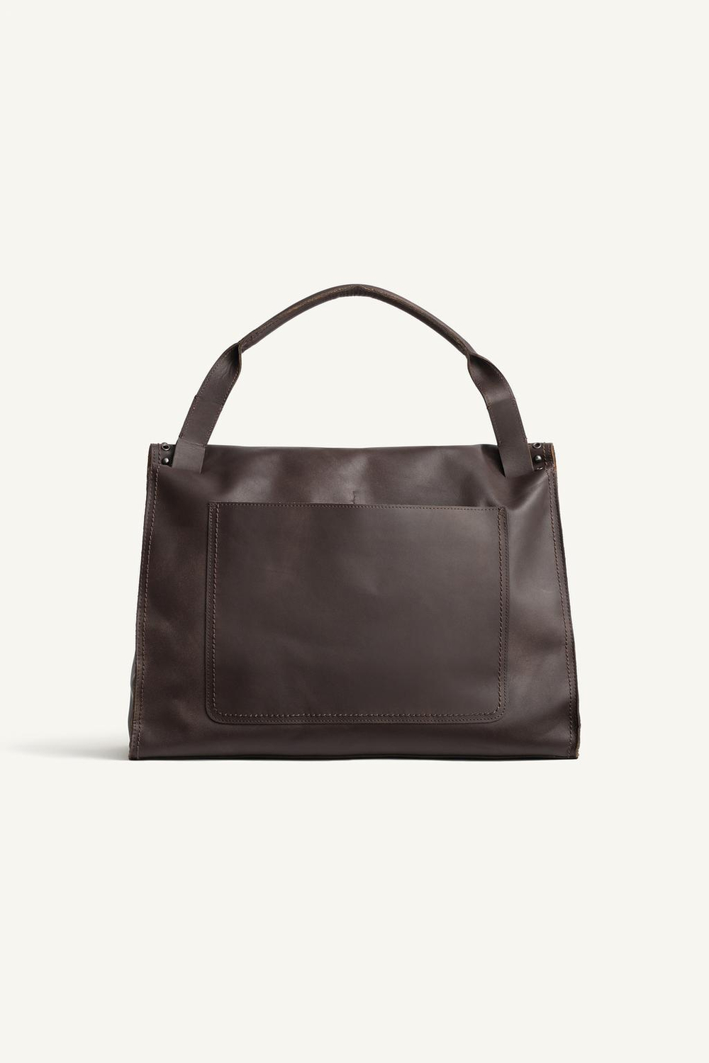ZARA КОЖАНАЯ СУМКА ЧЕРЕЗ ПЛЕЧО С ЗАКЛЕПКАМИ, КОРИЧНЕВЫЙ