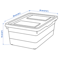 IKEA SOCKERBIT  (ИКЕА СОСКЕРБИТ)  -  Контейнер с крышкой - белый 38x25x15 см
