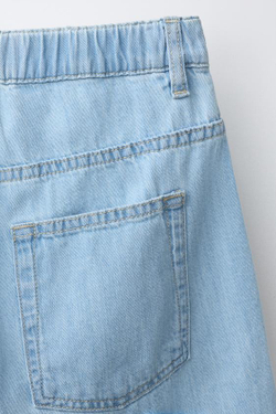 ZARA ДЛИННЫЕ ДЖИНСОВЫЕ ШОРТЫ, СИНИЙ