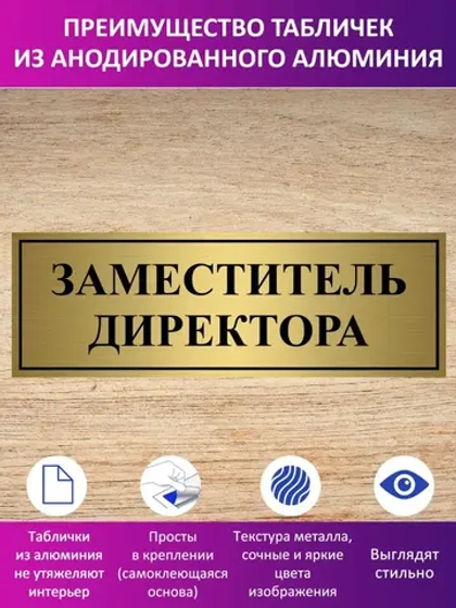 Табличка "Заместитель директора ".
