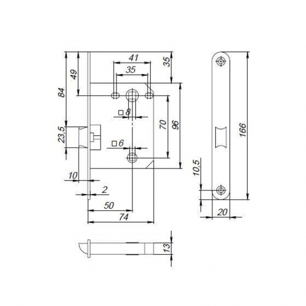 Защелка PLASTPL72-R20 (PL72-R20) (врезная) SN мат. никель тех.упаковка без ответной планки