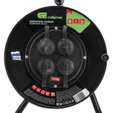 Удлинитель силовой на кабельной катушке, ПВС, 25 м, 4 розетки с крышкой, IP44, 16А, УХз16, Сибртех — фото 4