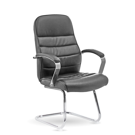 кресло офисное 2327B 98267 grey color LEATHER на полозьях