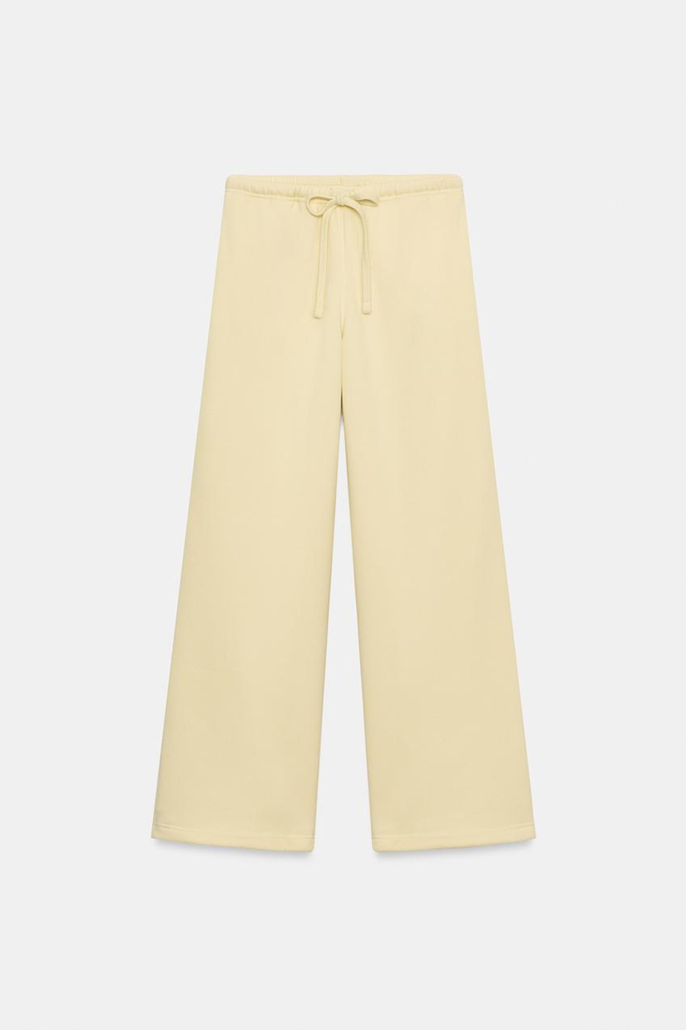 ZARA БАЗОВЫЕ БРЮКИ ПРЯМОГО КРОЯ, ЖЕЛТЫЙ