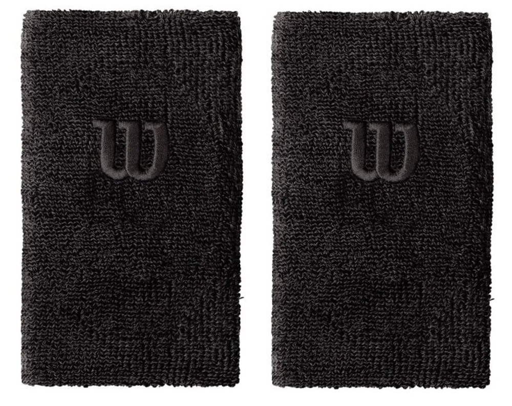 Напульсник теннисный Wilson Extra Wide W Wirstband - черный