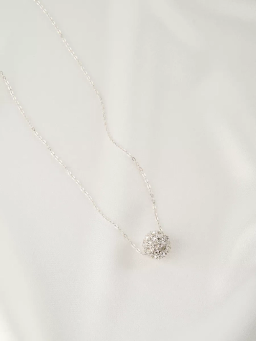 Кулон Серебряный шарик с кристаллами Swarovski