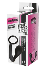 Черное эрекционное кольцо с анальной пробкой Anal Plug With Cockring (Цвет: черный)