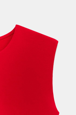 ZARA ФУТБОЛКА БЕЗ РУКАВОВ, КРАСНЫЙ