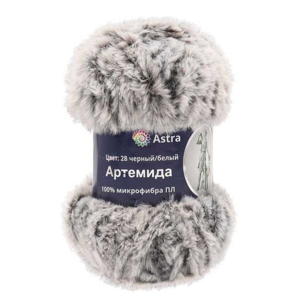 Пряжа Astra Premium (Астра Премиум) Артемида / уп.3 мот. по 100 г, 60 м, 28 черно-белый