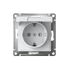 Розетка с крышкой Systeme Electric AtlasDesign Белый, самозажимные клеммы ATN000146S
