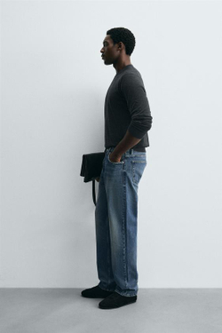 ZARA ДЖИНСЫ STRAIGHT FIT, СИНИЙ