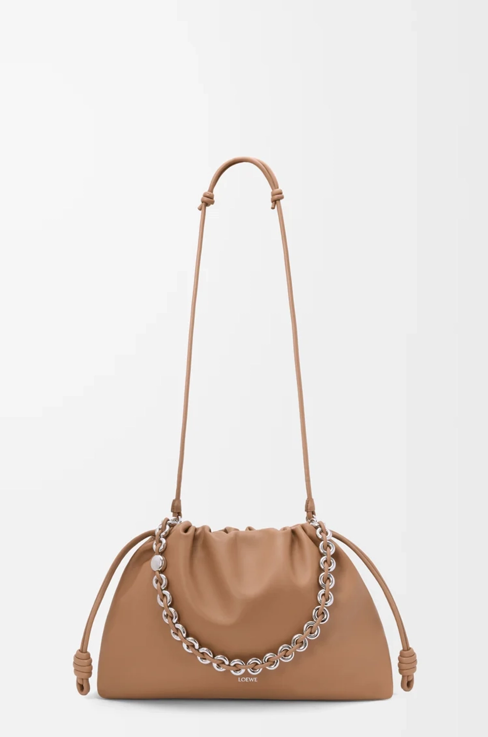 Loewe Большая сумка Flamenco из мягкой кожи ягненка наппа, мокко