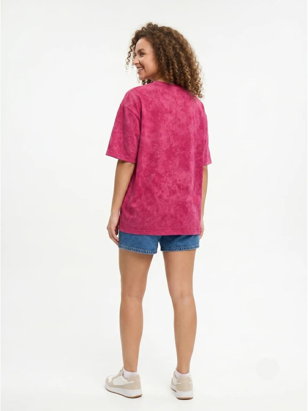 Футболка фуксия меланж  oversize