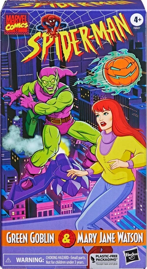 Hasbro Marvel Legends Spider-Man Animated Series VHS Box Mary Jane Watson and Green Goblin