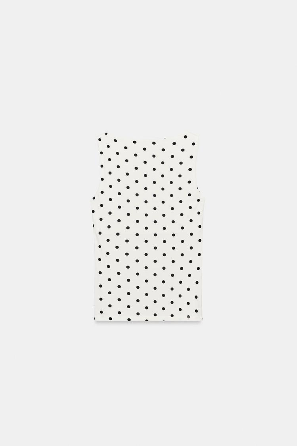 ZARA ТОП ИЗ ПОЛИАМИДА С ШИРОКИМИ БРЕТЕЛЯМИ, ЭКРЮ/ЧЕРНЫЙ