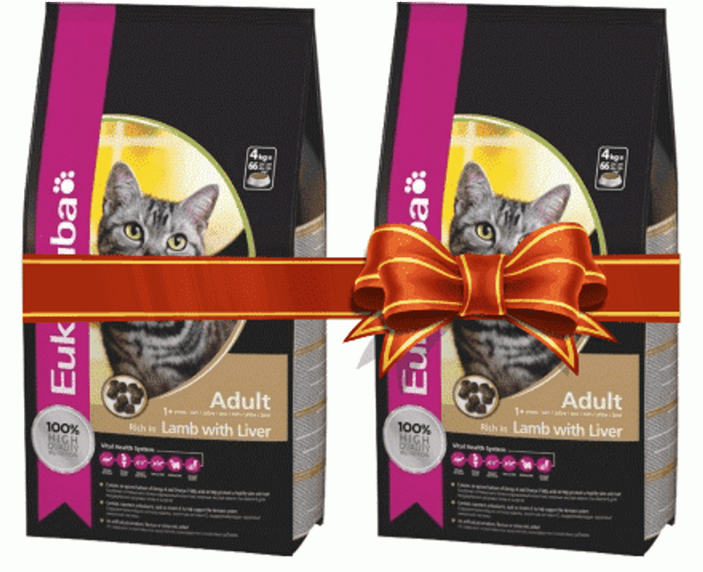 EUK Cat для взрослых кошек ягненок/ливер 400 +400 г EUK Cat для взрослых кошек ягненок/ливер 400 +400 г