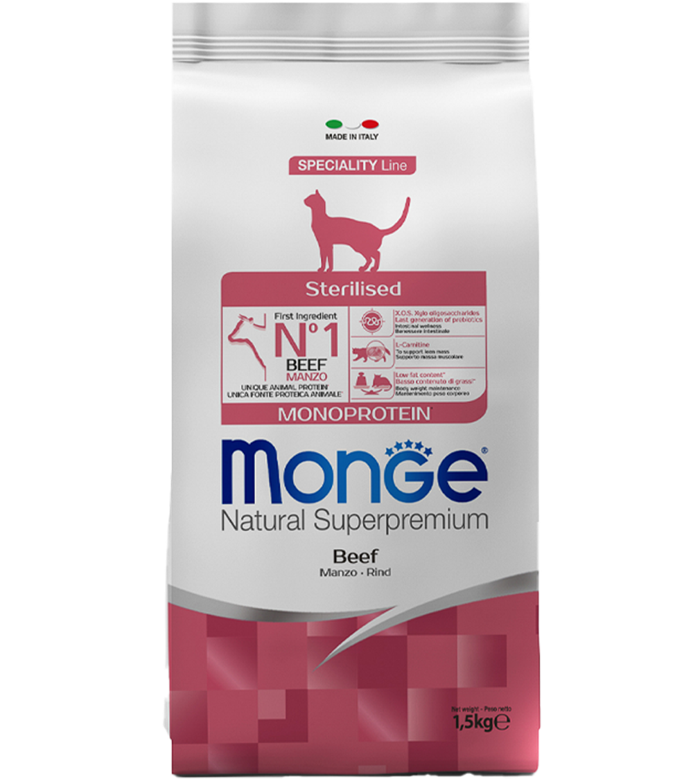 Монж Cat Sterilised Monoprotein Говядина 1,5кг.