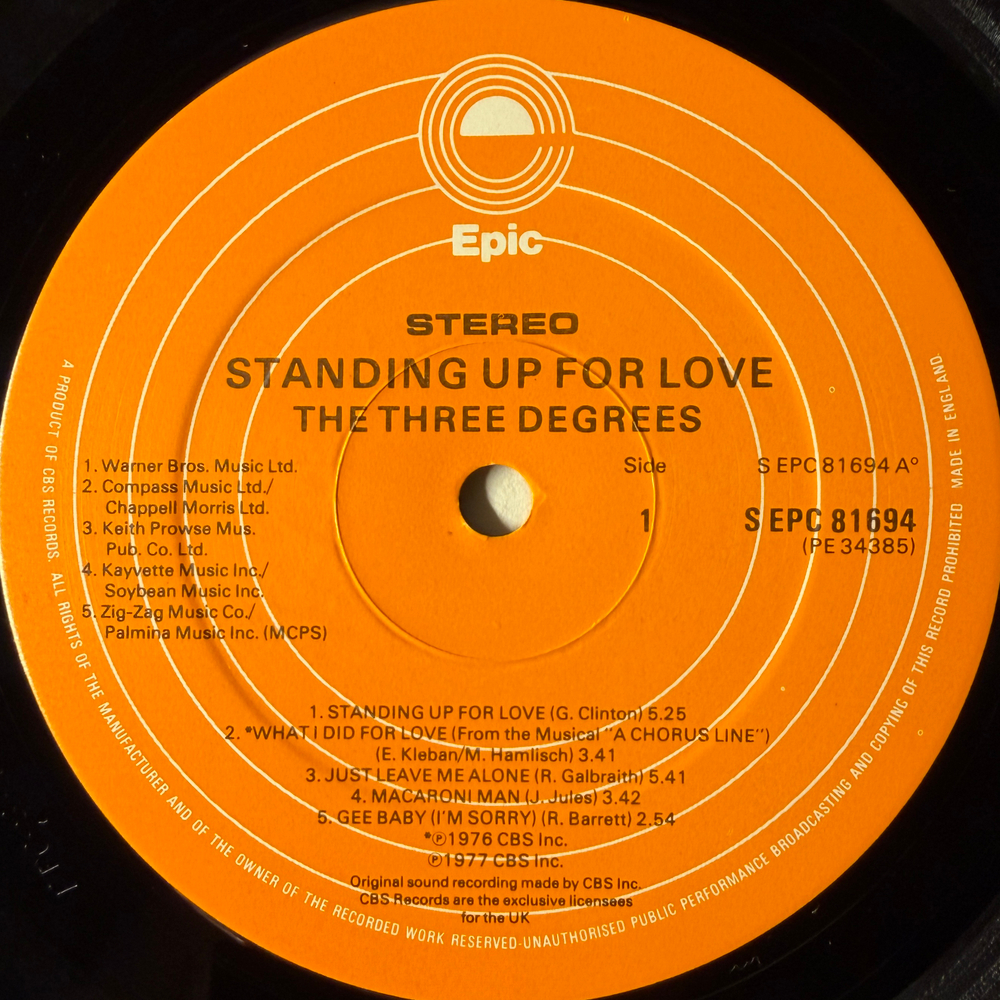The Three Degrees ‎– Standing Up For Love (Англия 1979г.)