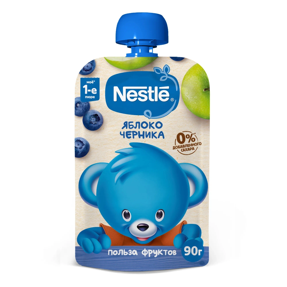 Nestle пауч пюре яблоко и черника 90г с 5 месяцев