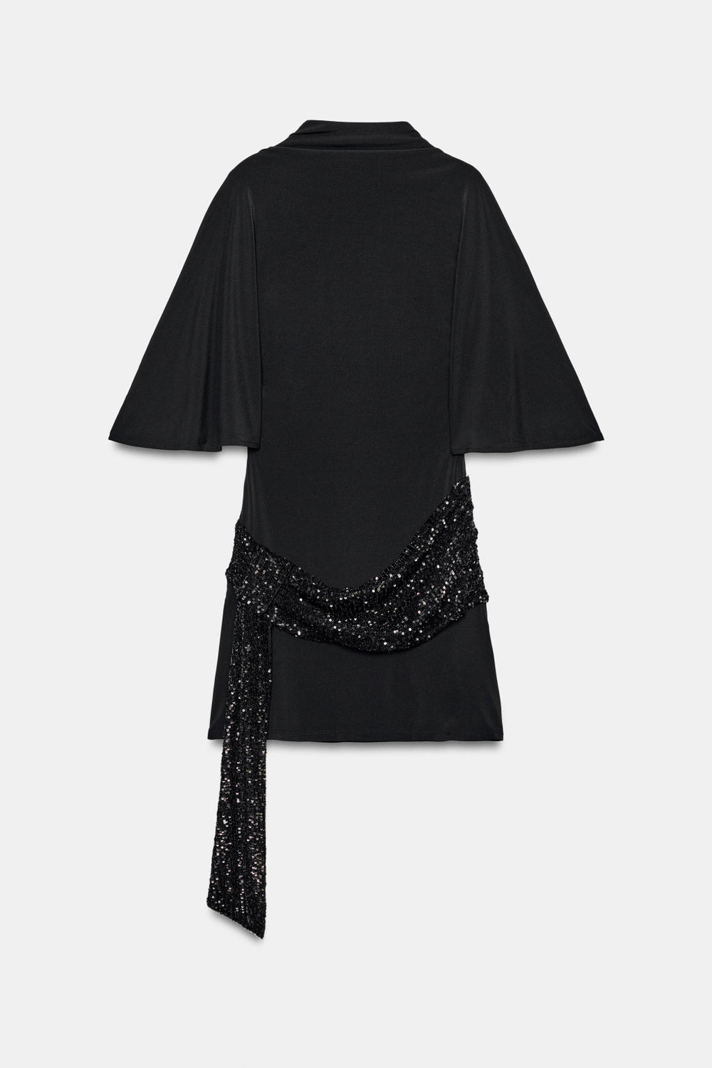 МИНИ-ПЛАТЬЕ С ПОЯСОМ И ПАЙЕТКАМИ — ZARA