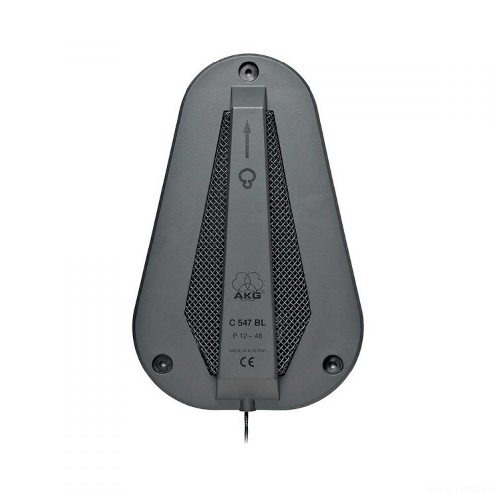 AKG C547BL микрофон граничного слоя конденсаторный гиперкардиоидный в противоударном корпусе, разъём XLR, с адаптером фантомного питания 9-52В, частотный диапазон 30-18000Гц, чувствительность 8,5мВ/Па, эквивалентный уровень шума 22Дб-А, сигнал/шум 72дБ-А,__1