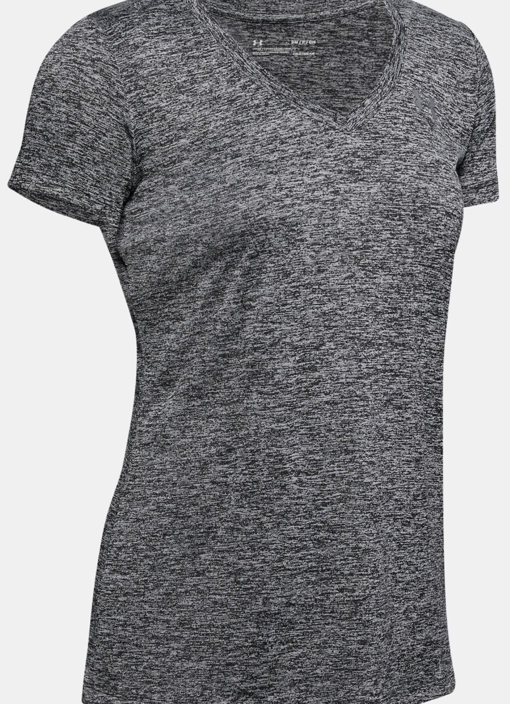 Женская теннисная футболка Under Armour Women's Tech Twist V-Neck - серый