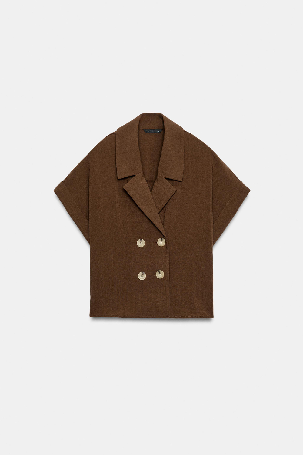 РУБАШКА С ЗАПАХОМ И КОРОТКИМИ РУКАВАМИ — ZARA