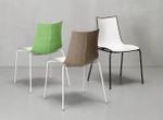 Стул пластиковый Scab Design Zebra Bicolore 4 legs, белый, тортора