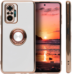 Стильный глянцевый чехол для XIAOMI REDMI NOTE 10 PRO/ 10 PRO MAX с кольцом-подставкой и бархатной подкладкой