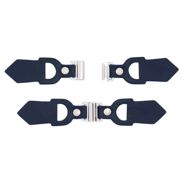 Застежка для кардигана 12х2 см, 6 шт, Blue/S синий с серебром, FA213