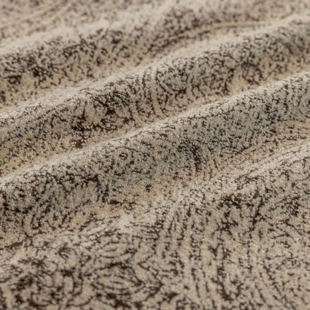 Шерстяная портьерная ткань «Paisley Boucle» — натуральная шерсть с крупным пейсли-жаккардом в тёплой кремовой гамме