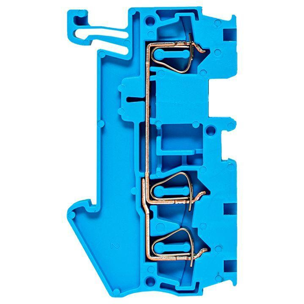 Колодка клеммная JXB-ST-2.5 31А 3 вывода пружинная син. EKF plc-jxb-st-2.5-3-blue