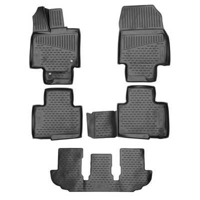 Коврики в салон 3D повышенной износостойкости 5шт. (полиуретан) Toyota Highlander IV 2020-2026 (3 ряда)