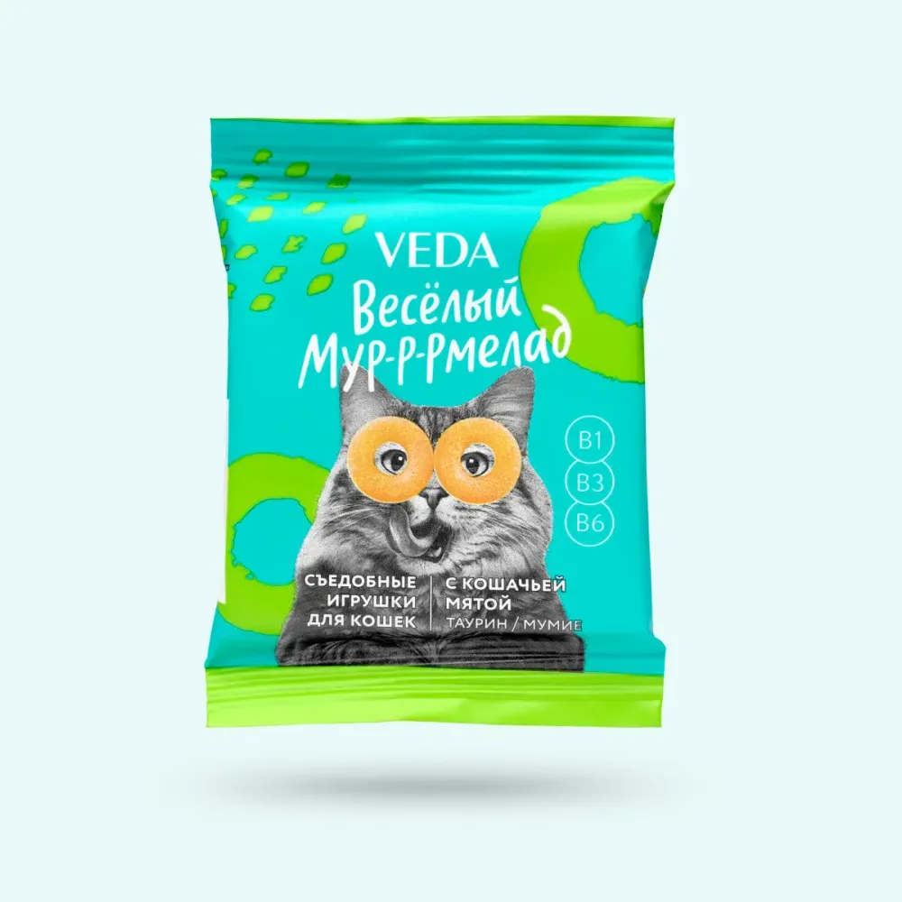 Лакомство Весёлый Мур-р-рмелад для кошек с кошачьей мятой